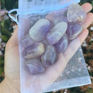 Tumbled Amethyst Crystal Stones - Lavender Purple 1/2 Pound
